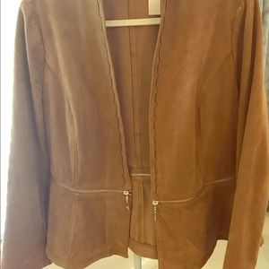 Chico’s Convertible Sueded Peplum Jacket